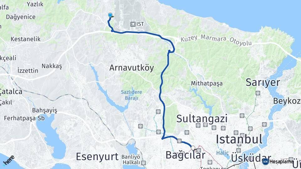 Tayakadın Esenler Arası Kaç Km - Yol Tarifi
