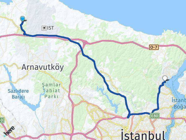 Tayakadın Sarıyer Arası Kaç Km - Yol Tarifi