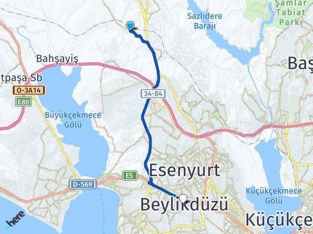 Yeşilbayır Beylikdüzü Arası Kaç Km - Yol Tarifi