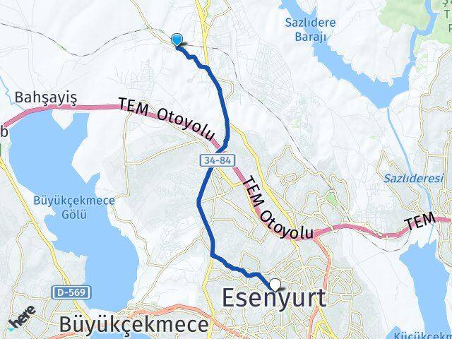 Yeşilbayır Esenyurt Arası Kaç Km - Yol Tarifi