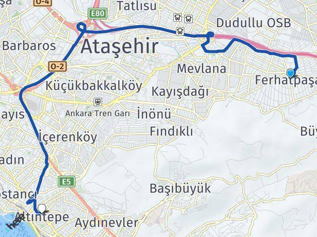 Ferhatpaşa Altıntepe Arası Kaç Km - Yol Tarifi