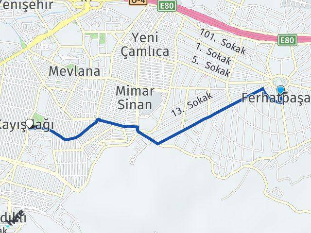Ferhatpaşa Kayışdağı Arası Kaç Km - Yol Tarifi