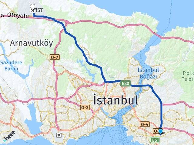 Küçükbakkalköy İstanbul Havalimanı Arası Kaç Km - Yol Tarifi