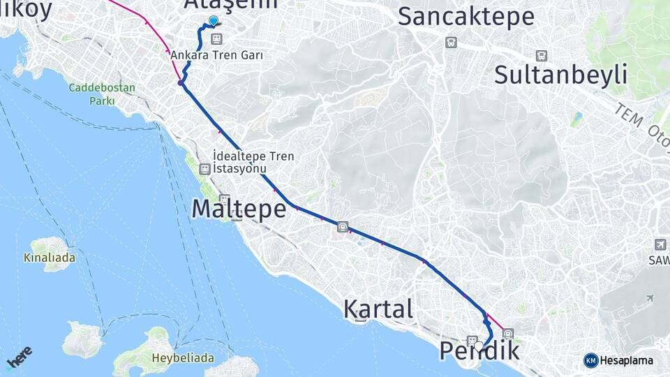 Küçükbakkalköy Pendik Arası Kaç Km - Yol Tarifi
