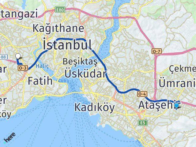 Mevlana Bayrampaşa Arası Kaç Km - Yol Tarifi