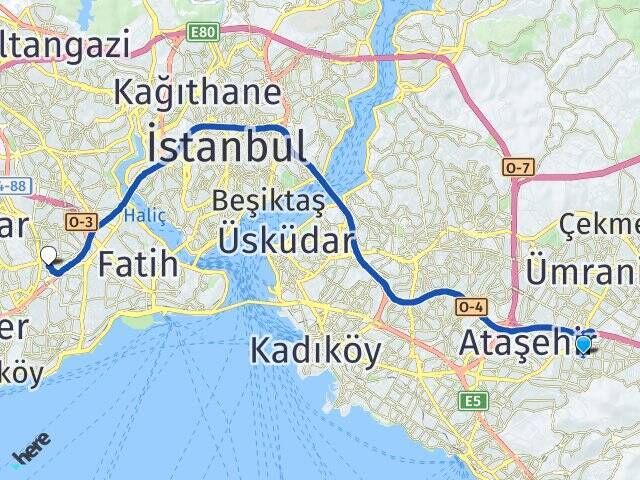 Mevlana Yeni Yüzyıl Üniversitesi Arası Kaç Km - Yol Tarifi