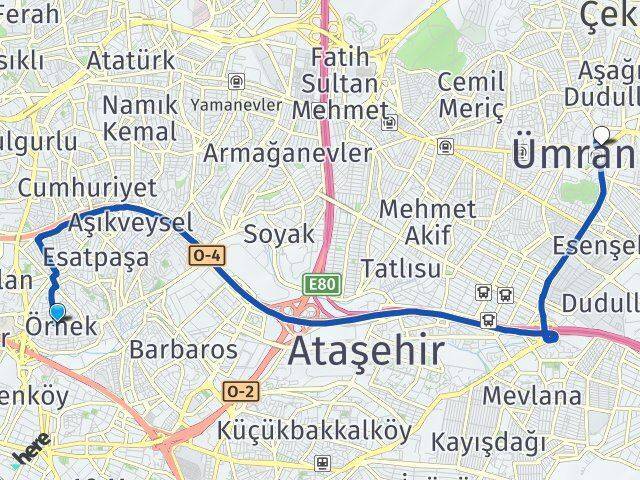 Örnek Ümraniye Arası Kaç Km - Yol Tarifi