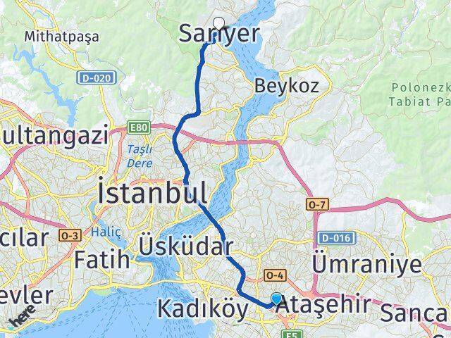 Yenisahra Sarıyer Arası Kaç Km - Yol Tarifi