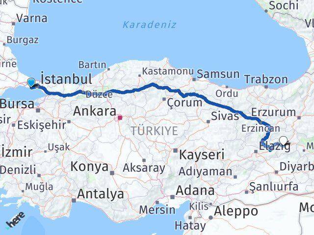 Ambarlı Bingöl Arası Kaç Km - Yol Tarifi