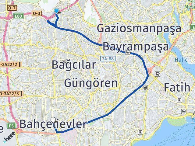 100. Yıl Bahçelievler Arası Kaç Km - Yol Tarifi