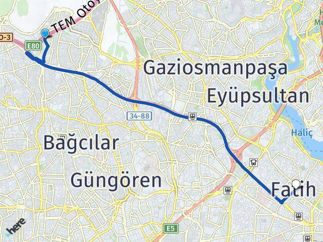 100. Yıl Fatih Arası Kaç Km - Yol Tarifi