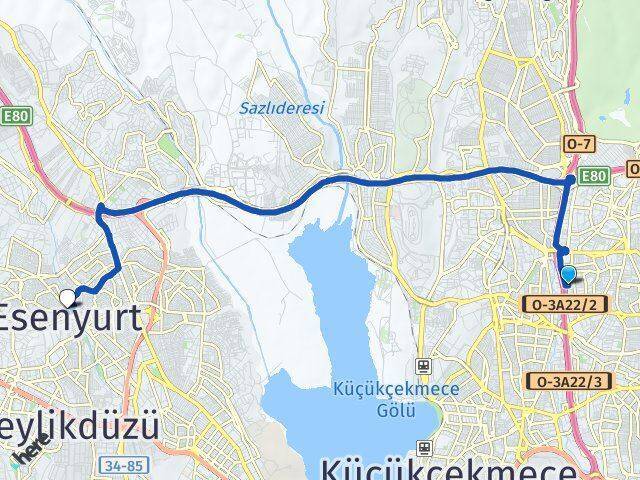 15 Temmuz Esenyurt Arası Kaç Km - Yol Tarifi