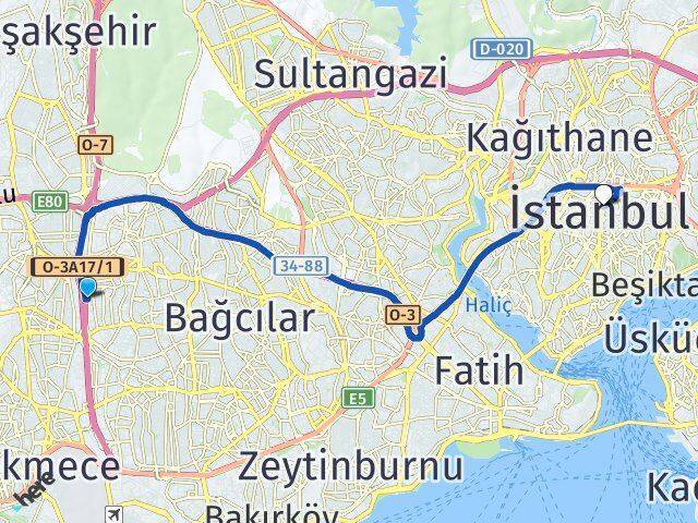 15 Temmuz Şişli Arası Kaç Km - Yol Tarifi