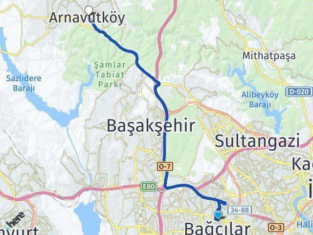 Çınar Arnavutköy Arası Kaç Km - Yol Tarifi