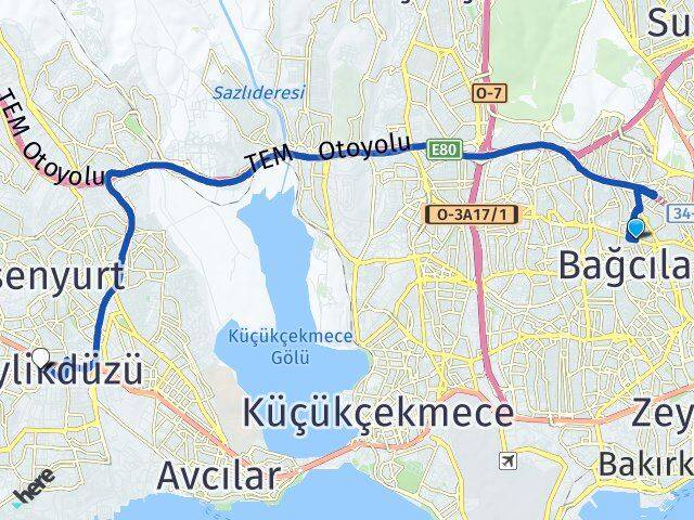 Çınar Beylikdüzü Arası Kaç Km - Yol Tarifi