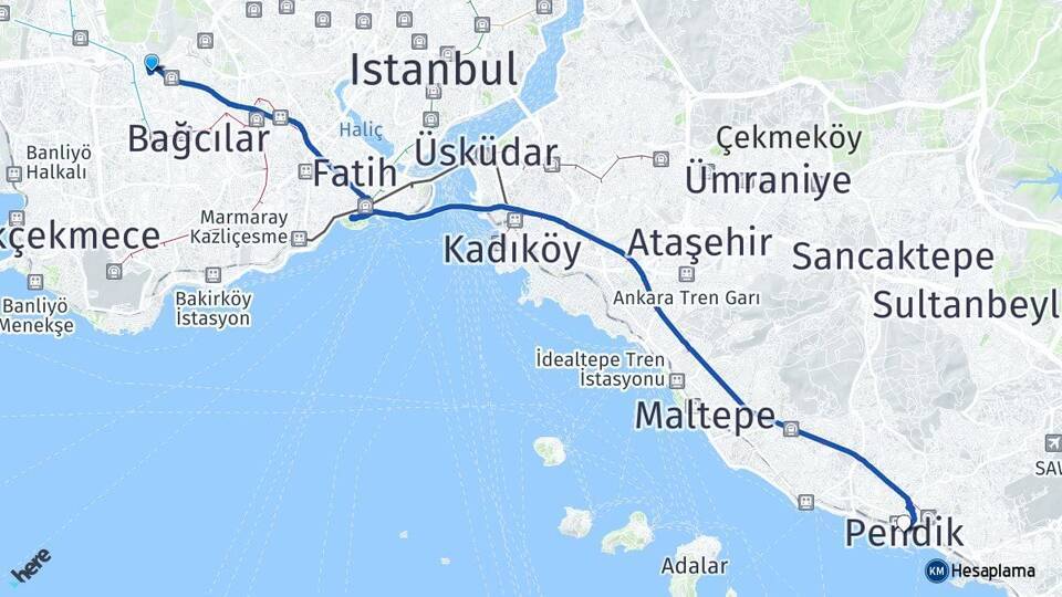 Göztepe Pendik Arası Kaç Km - Yol Tarifi