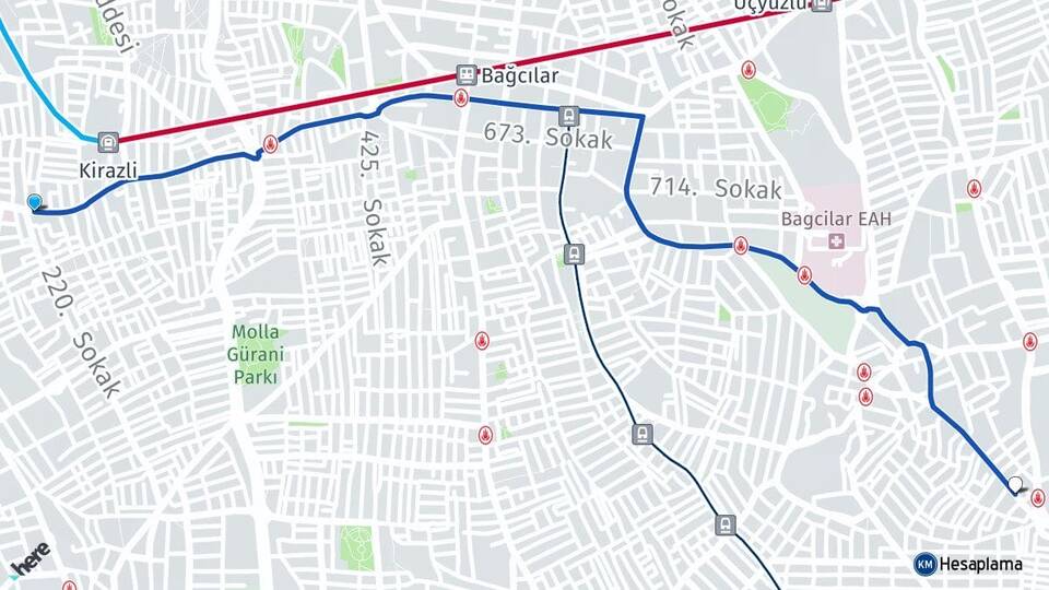 İstanbul Bağcılar Kirazlı Güngören Arası Kaç Km - Yol Haritası