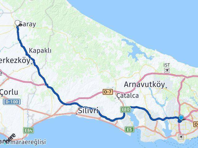 Mahmutbey Saray Arası Kaç Km - Yol Tarifi