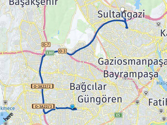 Kocasinan Sultangazi Arası Kaç Km - Yol Tarifi