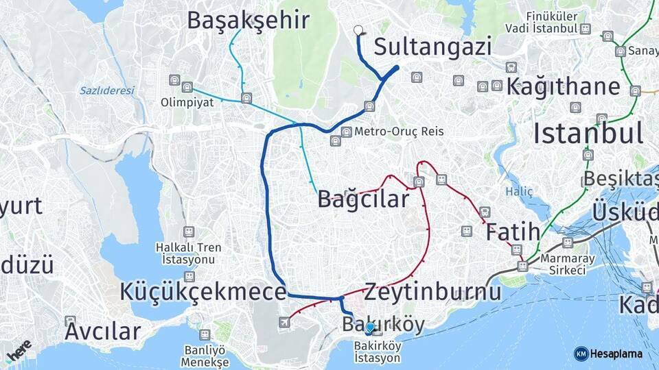 Ataköy 1. Kısım Sultançiftliği Arası Kaç Km - Yol Tarifi
