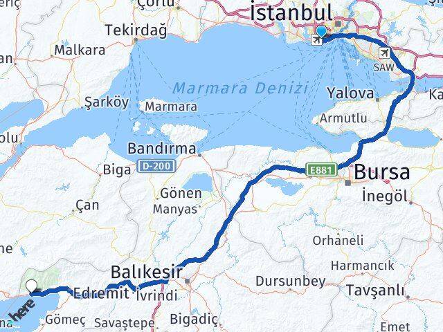 Ataköy 3-4-11. Kısım Altınoluk Arası Kaç Km - Yol Tarifi