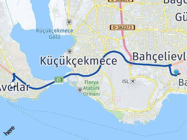 Ataköy 3-4-11. Kısım Avcılar Arası Kaç Km - Yol Tarifi