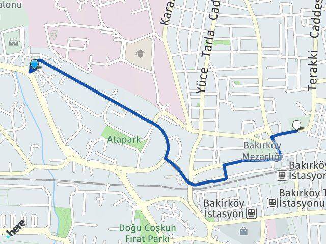 Ataköy 3-4-11. Kısım Bakırköy Arası Kaç Km - Yol Tarifi