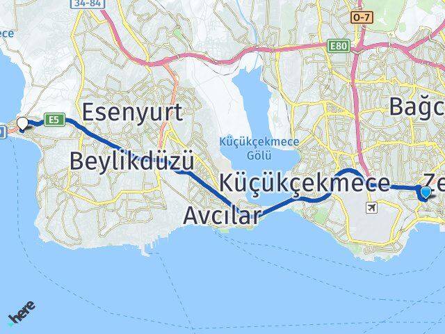 Ataköy 3-4-11. Kısım Büyükçekmece Arası Kaç Km - Yol Tarifi