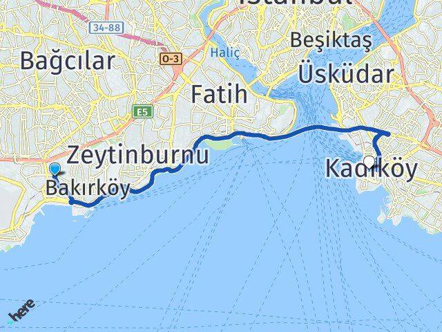 Ataköy 3-4-11. Kısım Kadıköy Arası Kaç Km - Yol Tarifi