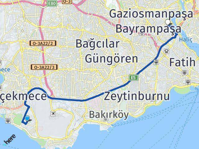 Şenlikköy Eyüpsultan Arası Kaç Km - Yol Tarifi
