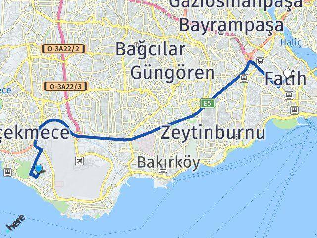 Şenlikköy Fatih Arası Kaç Km - Yol Tarifi