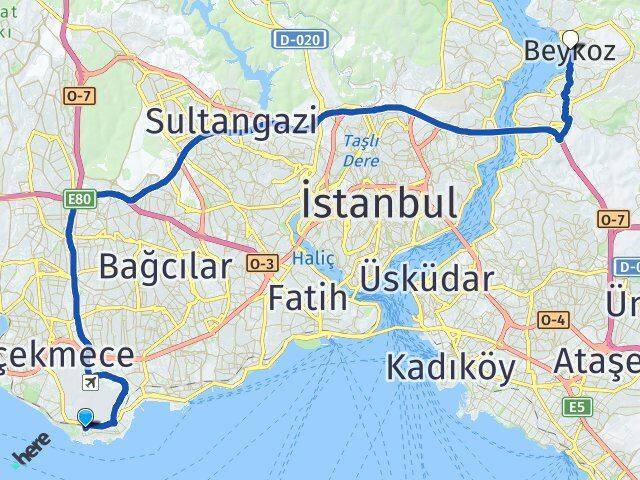 Yeşilköy Beykoz Arası Kaç Km - Yol Tarifi
