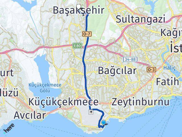 Yeşilyurt Başakşehir Arası Kaç Km - Yol Tarifi
