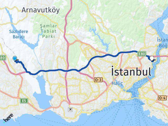 Bahçeşehir 2. Kısım Bebek Arası Kaç Km - Yol Tarifi