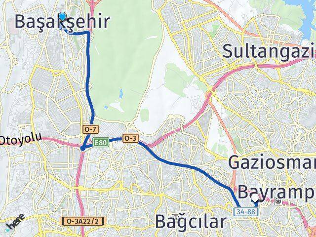 Başakşehir Esenler Otogarı Arası Kaç Km - Yol Tarifi