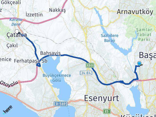 Güvercintepe Çatalca Arası Kaç Km - Yol Tarifi