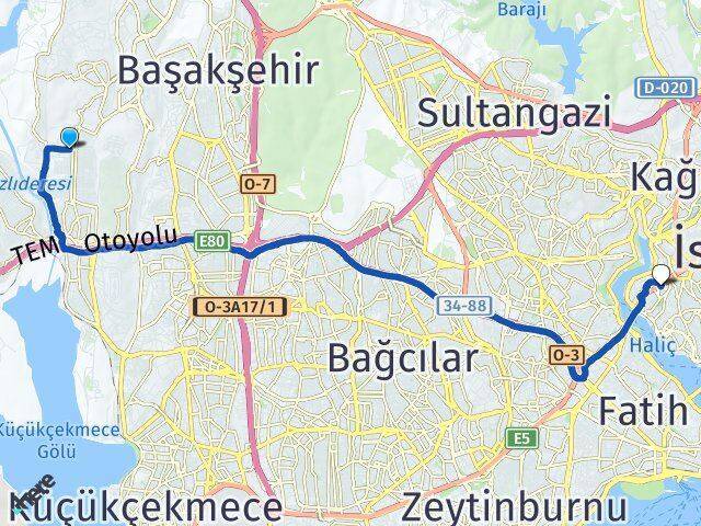 Güvercintepe Halıcıoğlu Arası Kaç Km - Yol Tarifi