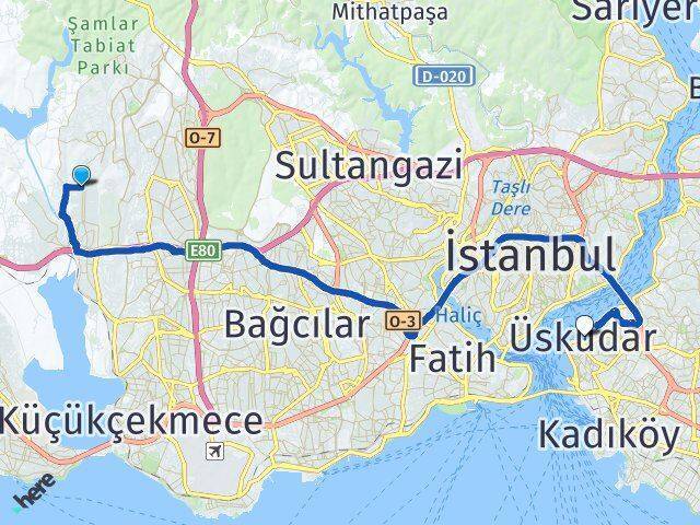 Güvercintepe Üsküdar Arası Kaç Km - Yol Tarifi