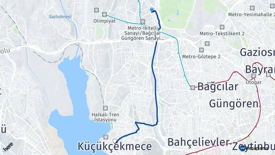 İkitelli OSB Küçükçekmece Arası Kaç Km - Yol Tarifi
