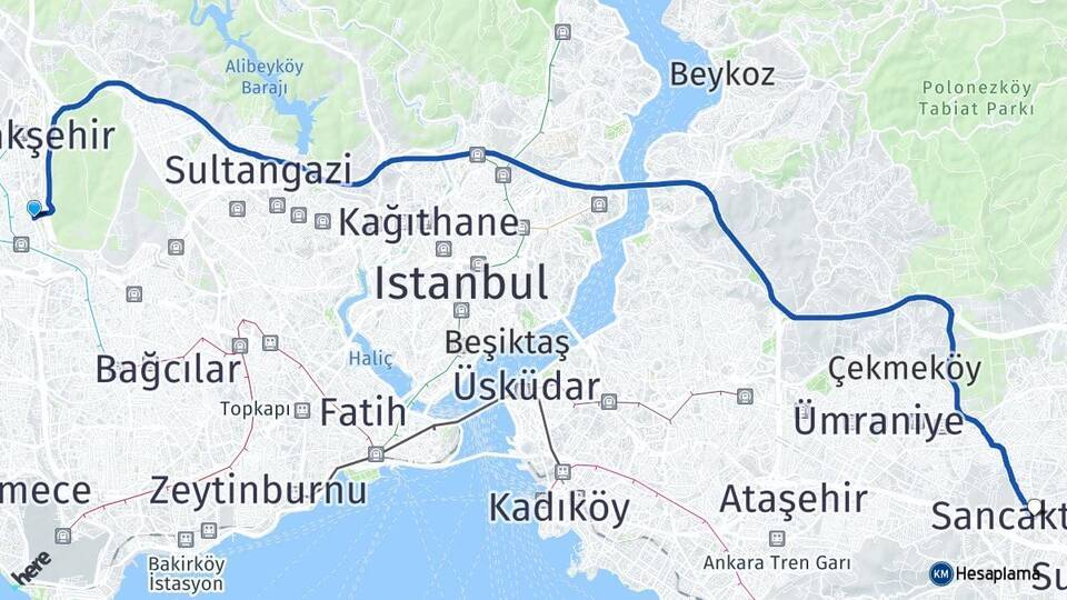 İkitelli OSB Sancaktepe Arası Kaç Km - Yol Tarifi