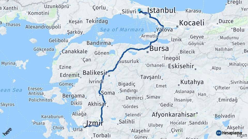 Başakşehir İzmir Arası Kaç Km - Yol Tarifi