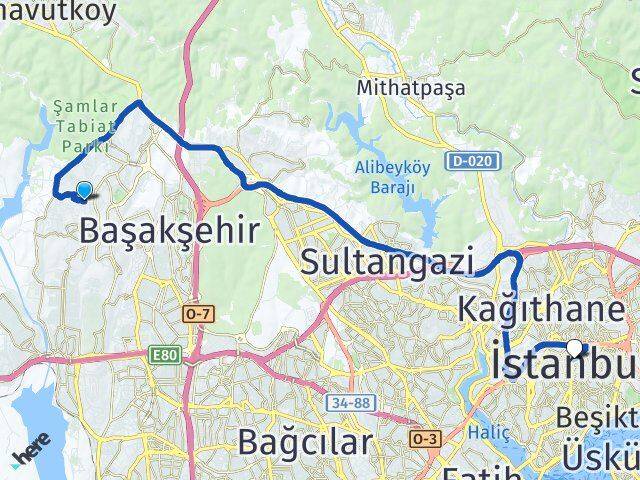Kayabaşı Şişli Arası Kaç Km - Yol Tarifi