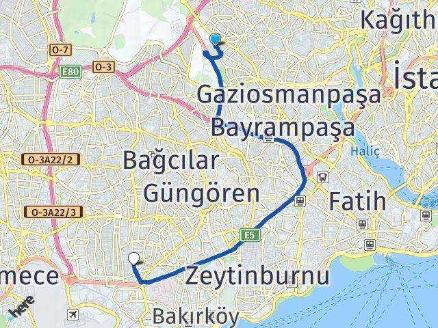 Cevatpaşa Bahçelievler Arası Kaç Km - Yol Tarifi