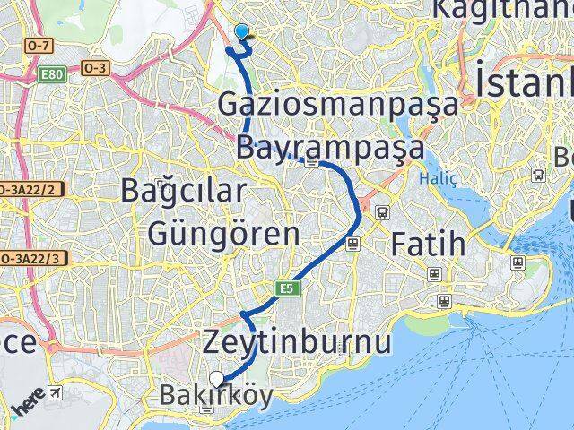 Cevatpaşa Bakırköy Arası Kaç Km - Yol Tarifi