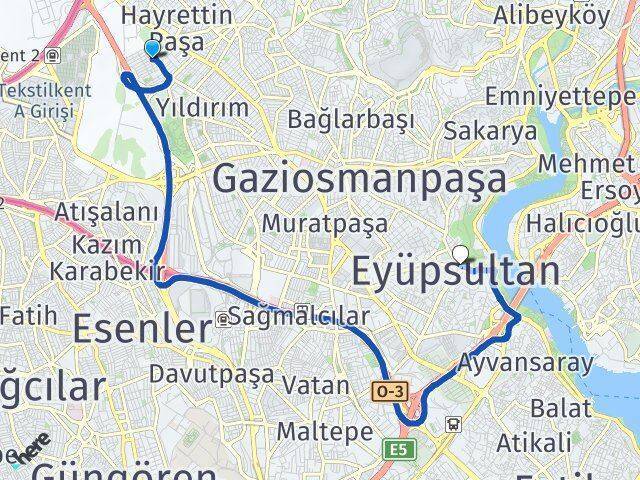 Cevatpaşa Eyüpsultan Arası Kaç Km - Yol Tarifi