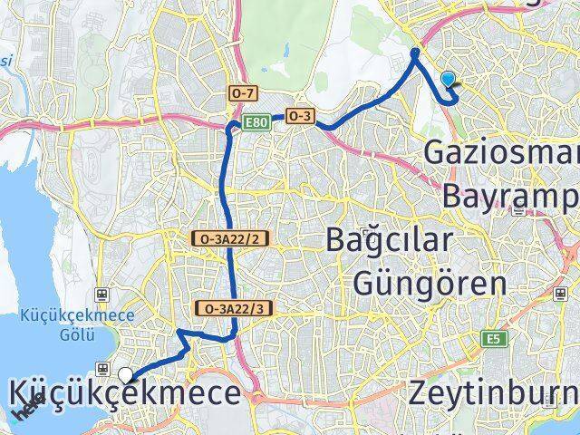 Cevatpaşa Küçükçekmece Arası Kaç Km - Yol Tarifi