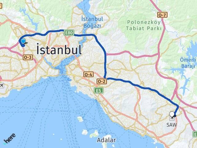 Cevatpaşa Sabiha Gökçen Havalimanı Arası Kaç Km - Yol Tarifi