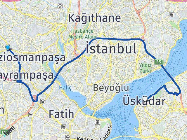 Kartaltepe Üsküdar Arası Kaç Km - Yol Tarifi