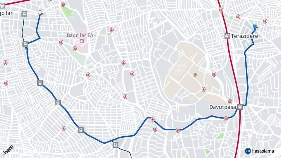 Terazidere Bağcılar Arası Kaç Km - Yol Tarifi