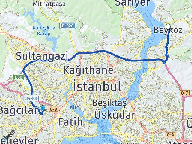 Terazidere Beykoz Arası Kaç Km - Yol Tarifi